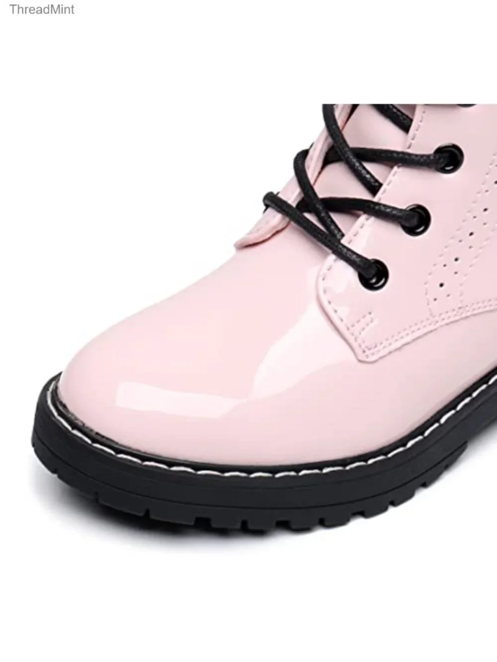 Kids Combat Boots Side Zipper Round Toe Water Resistant Ankle Boots